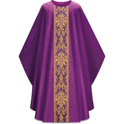 Chasuble Romaine Slabbinck en Damas Duomo avec Bande Tissée