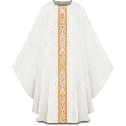 Chasuble Romaine Slabbinck en Tissu Ecclesia avec Orfroi en Brocart Doré