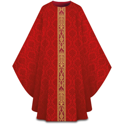 Chasuble Romaine Slabbinck en Tissu Ecclesia avec Orfroi en Brocart Doré