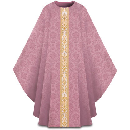 Chasuble Romaine Slabbinck en Tissu Ecclesia avec Orfroi en Brocart Doré