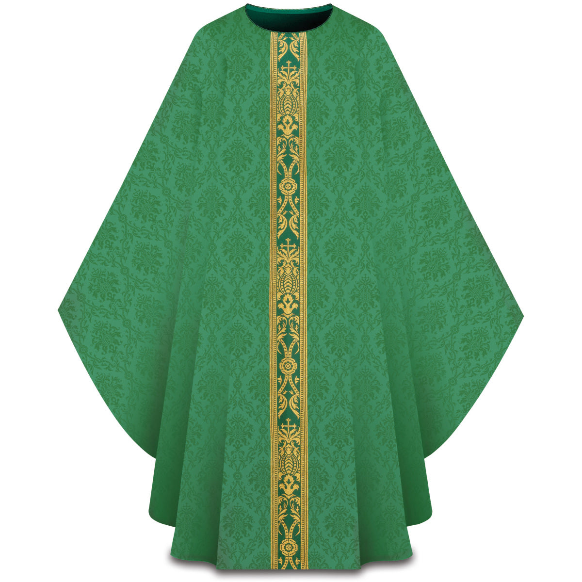 Chasuble Romaine Slabbinck en Tissu Ecclesia avec Orfroi en Brocart Doré