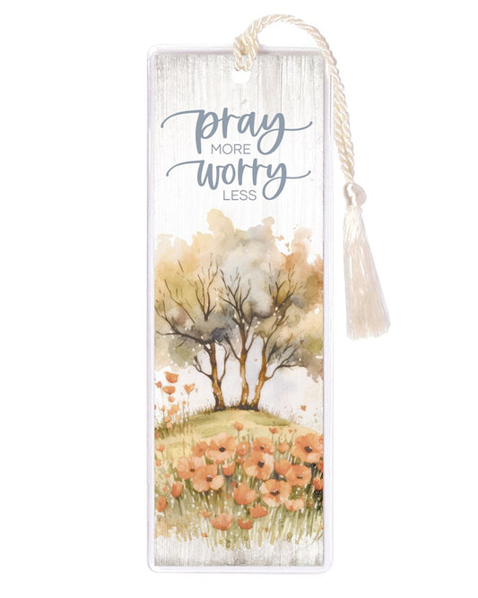 Bookmark with nature design and motivational quote on a white background