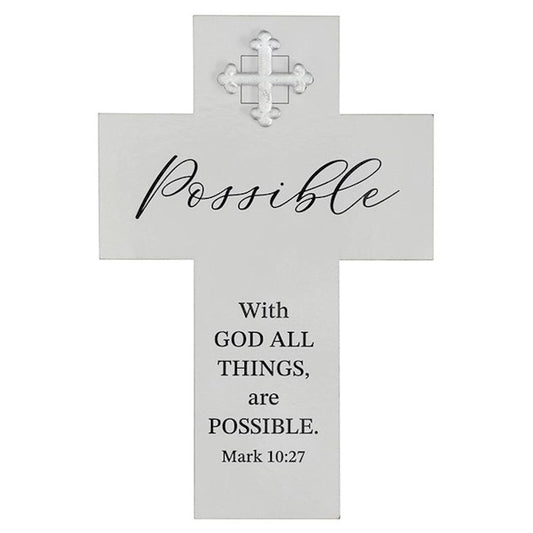 Desk Cross: With God All Things Are Possible, Mark 10:27, 6"