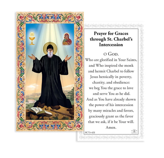 Hand-Painted Statue of St. Charbel 4"