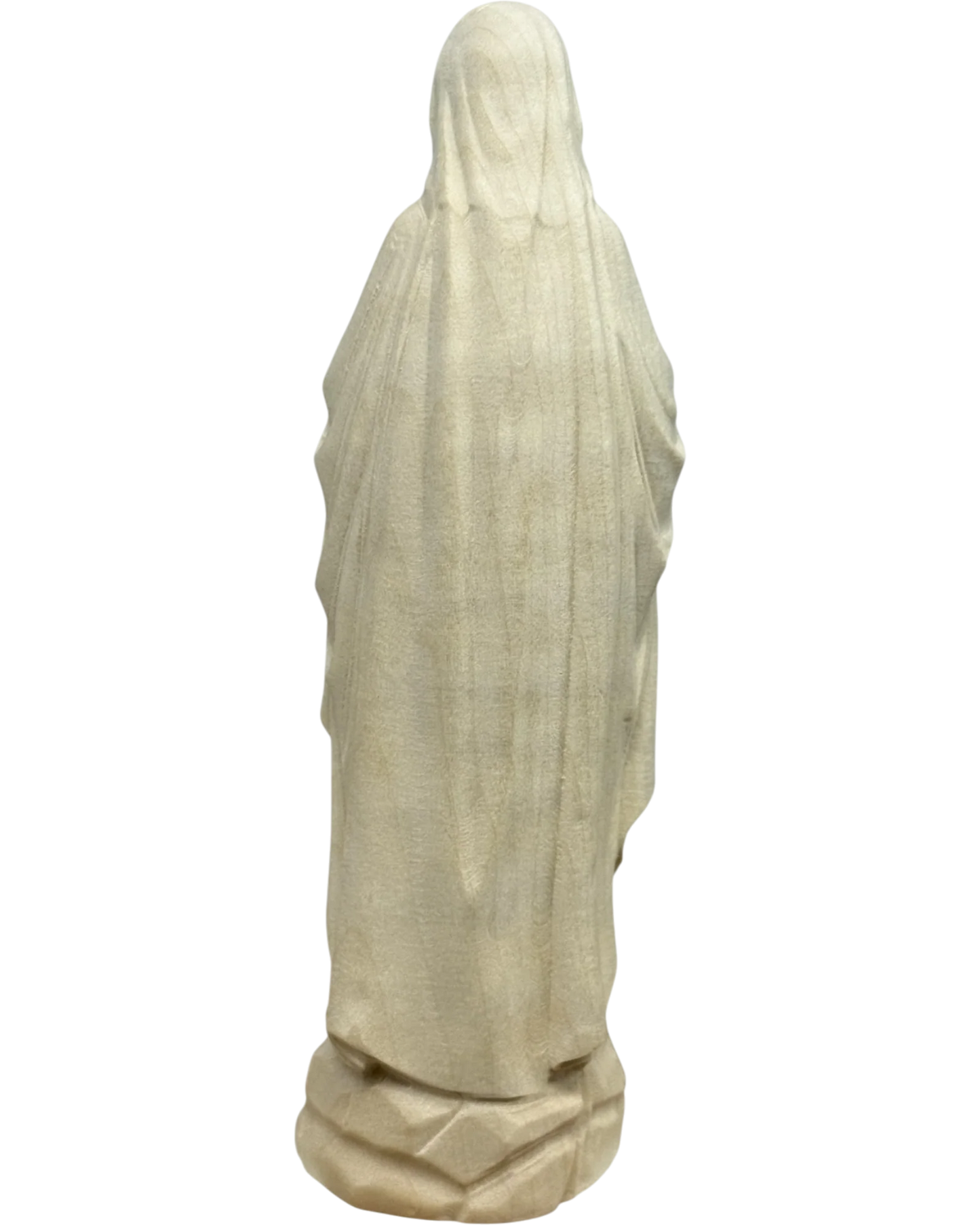 Estatua de la Virgen de Lourdes tallada a mano en madera de arce y tilo, Natural