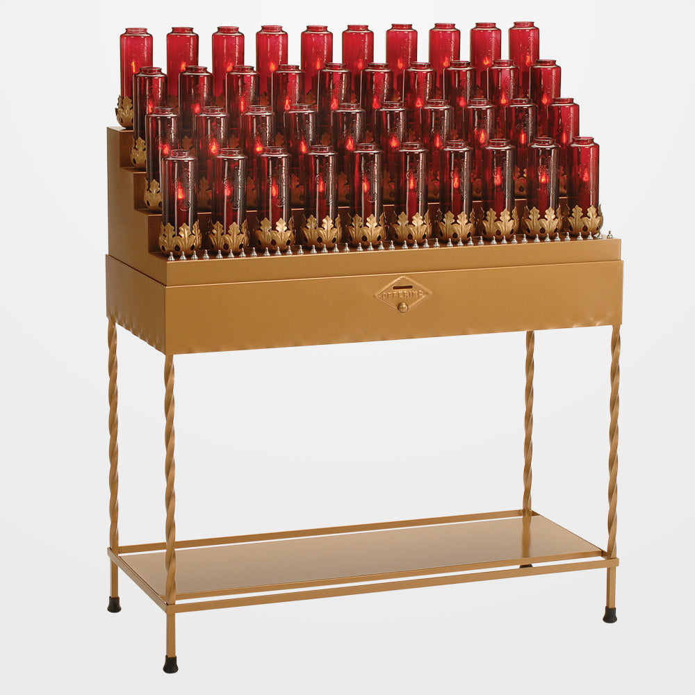 Electric Candle Stand: Wrought Iron Base, 40 Lights