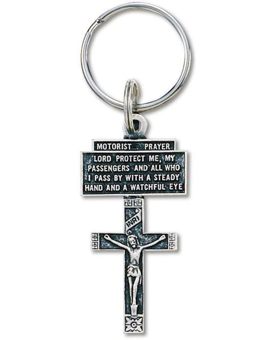 Motorist's Prayer Crucifix Key Ring
