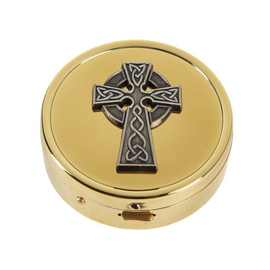 Celtic Cross Pyx - 24kt Gold Plated