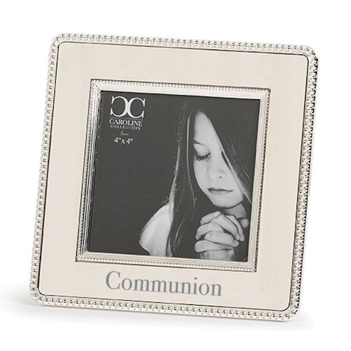 Metal First Communion Square Picture Frame 4 x 4"