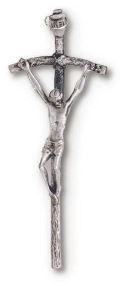Metal Papal Crucifix 5.5"