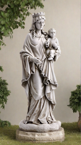 Mary Queen of Heaven with Child Garden Statue 18.5"