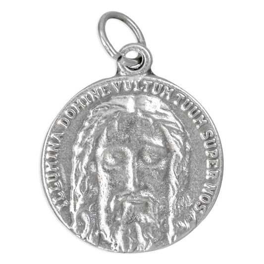 Médaille de la Sainte Face de Jésus en finition argent vieilli
