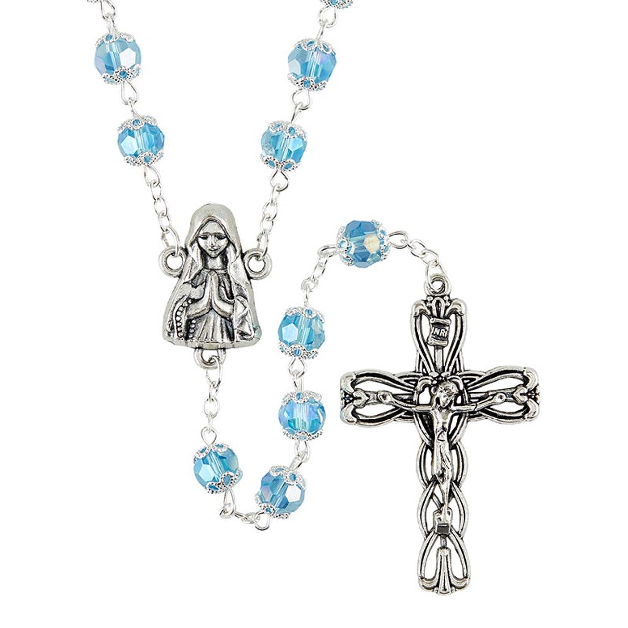 Double-Capped Aqua Rosary