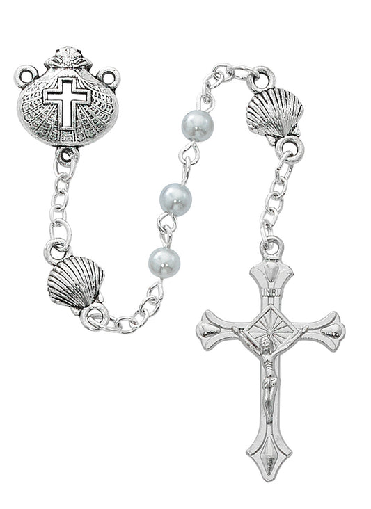 Blue Pearl Shell Rosary
