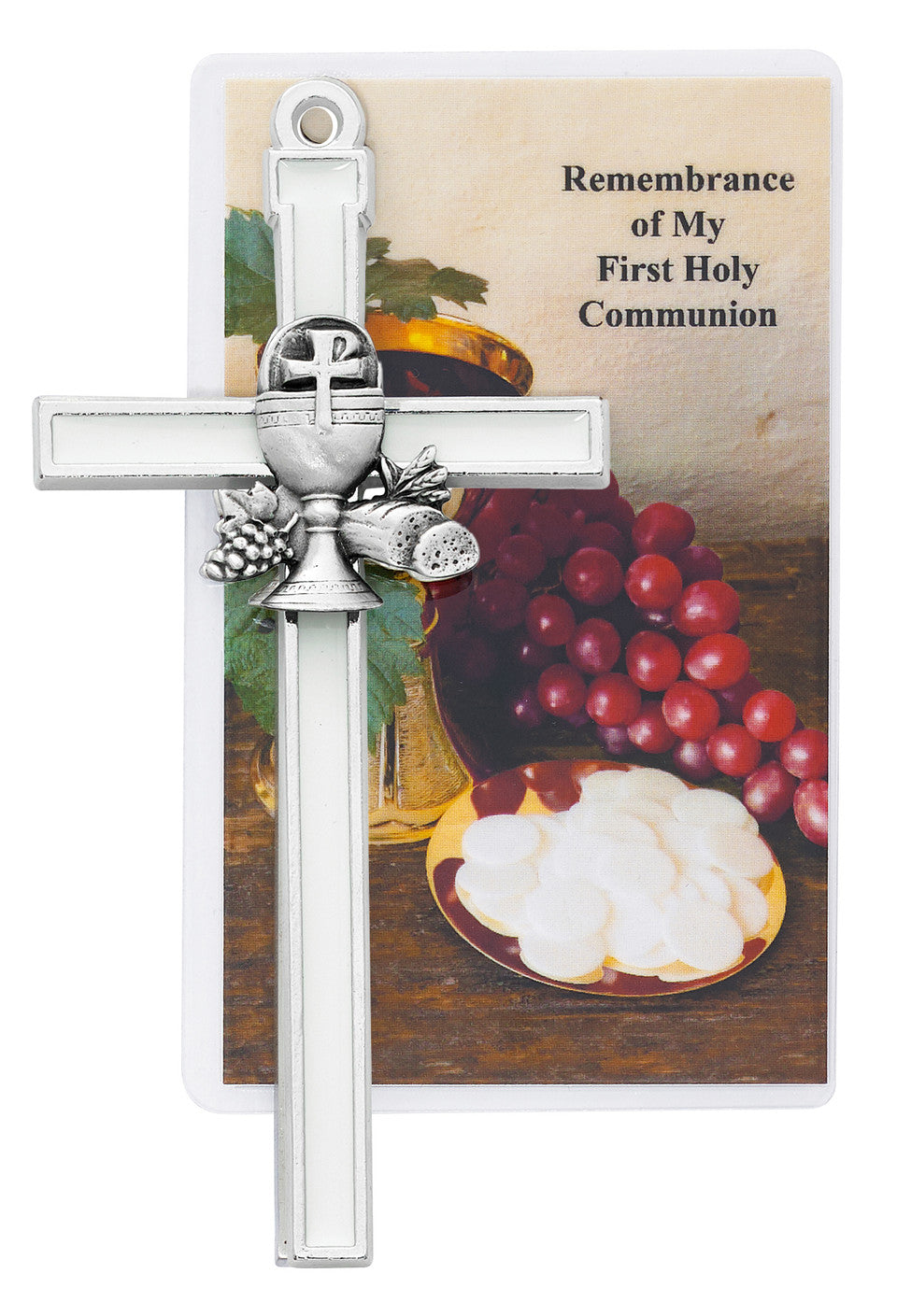 Communion Cross 5" White Chalice