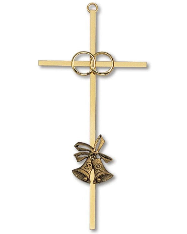 50th Anniversary Brass Wall Cross 8"