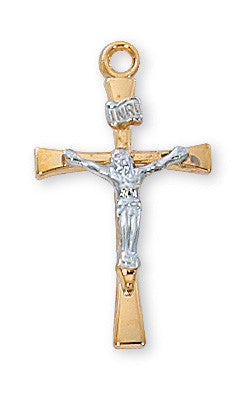 Two Tone Corpus Crucifix Necklace