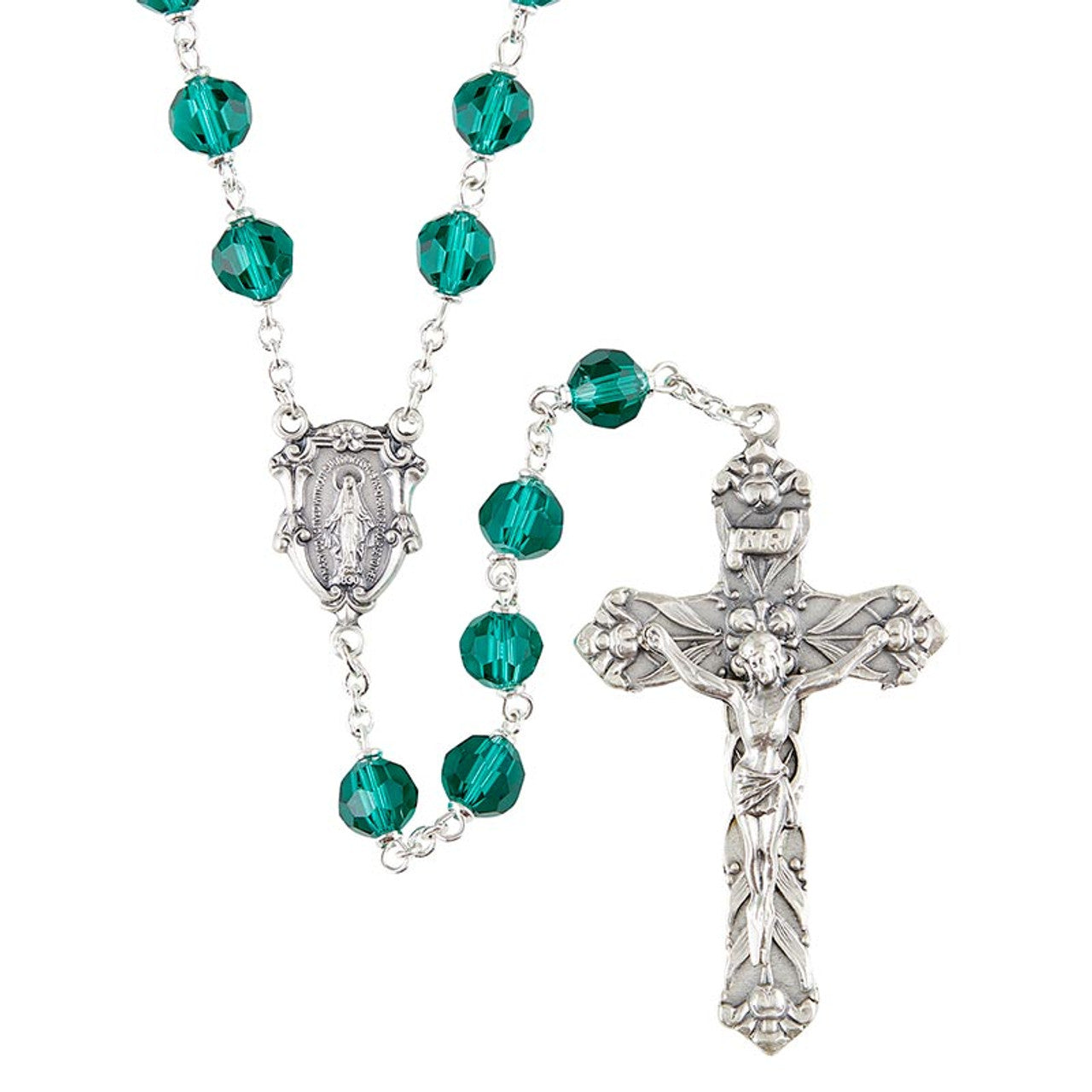 Vienna Emerald 8mm Bead Rosary