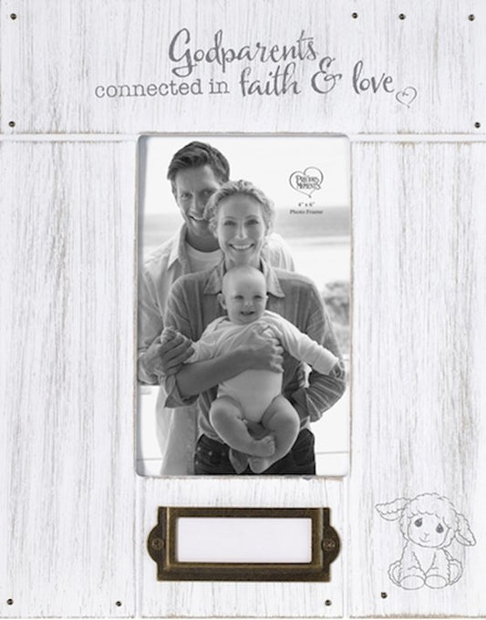 Rustic Wooden Godparents Picture Frame 8.25 x 10"