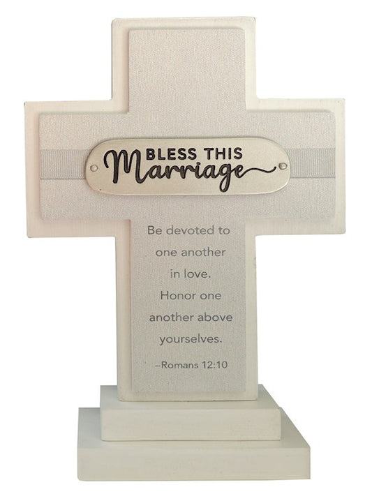 Bless This Marriage Standing Cross
