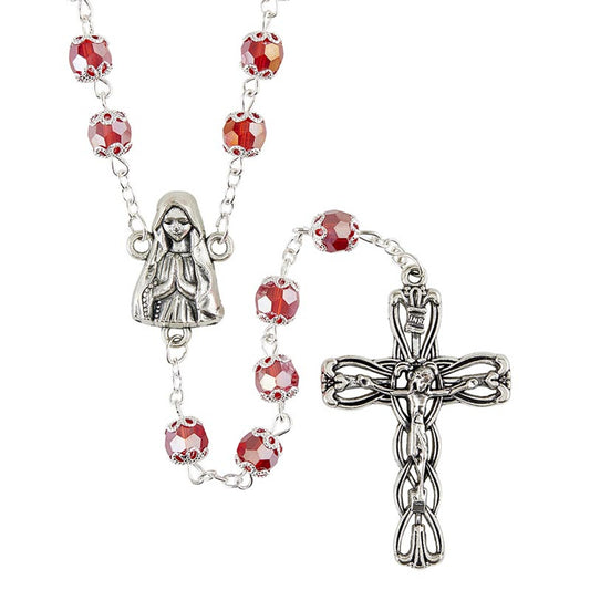Double Capped Ruby Rosary