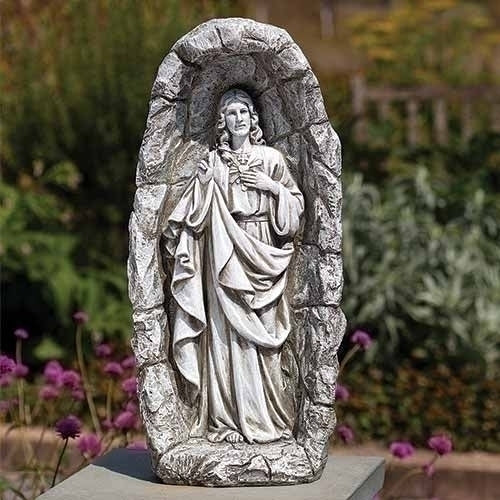 Sacred Heart Solar LED Garden Statue