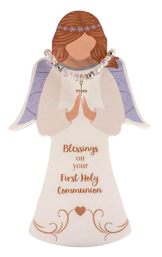 First Communion Angel Plaque with Bracelet