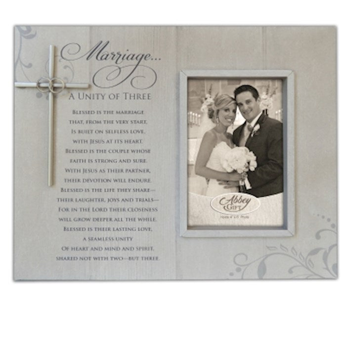 A Unity of Three: Marriage Picture Frame 4 x 6