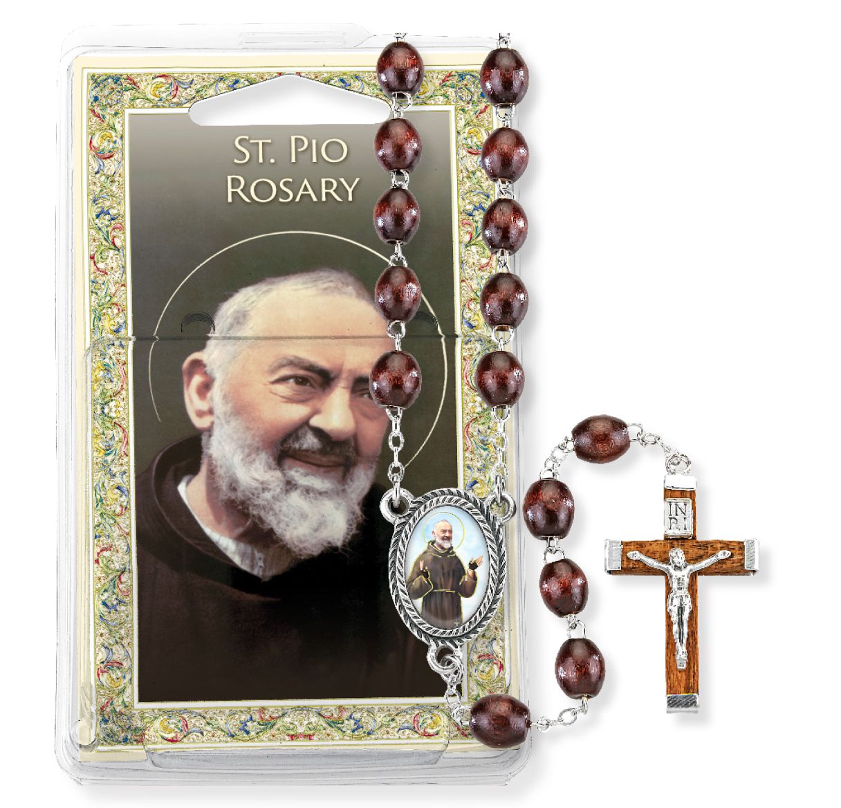 Dark Brown Padre Pio Rosary