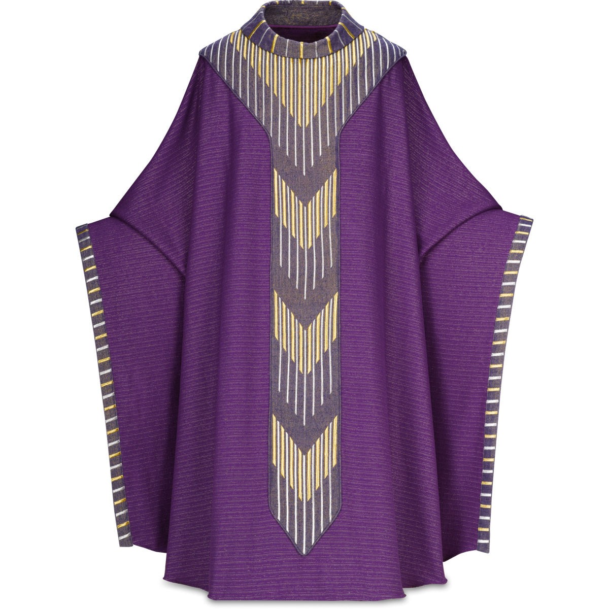Chasuble monastique Slabbinck en tissu Cantate avec col roulé brodé