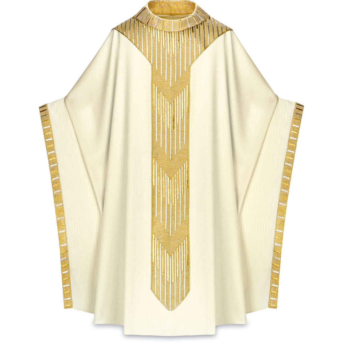 Chasuble monastique Slabbinck en tissu Cantate avec col roulé brodé