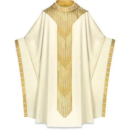 Chasuble monastique Slabbinck en tissu Cantate avec col roulé brodé