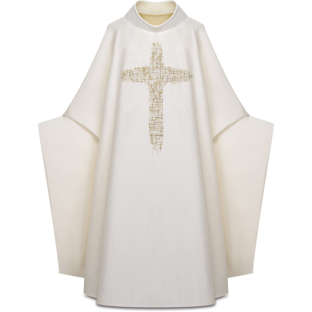 Chasuble monastique Slabbinck en mélange de soie Sentia avec croix brodées