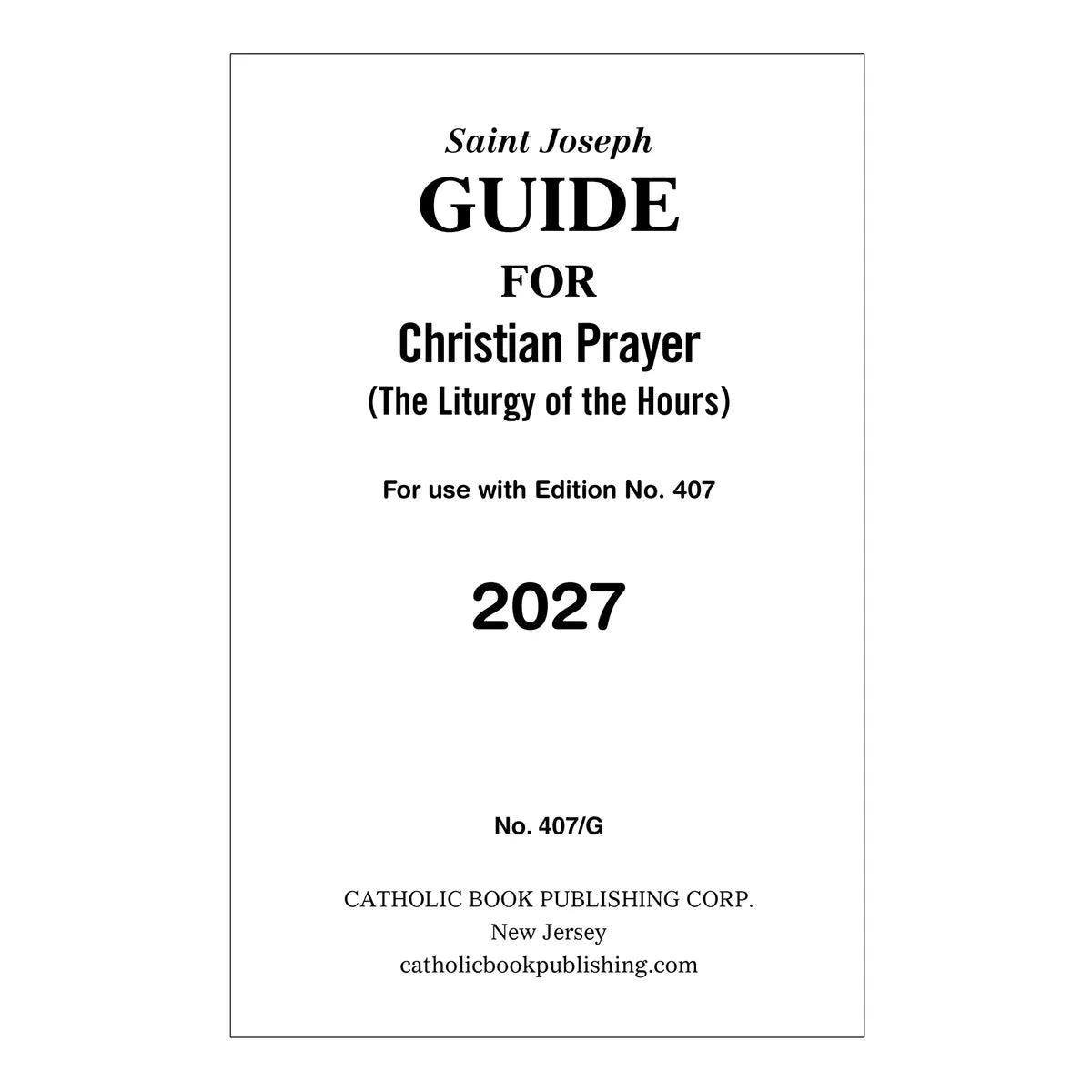 Annual Guide For Christian Prayer 2027 (Large Print)