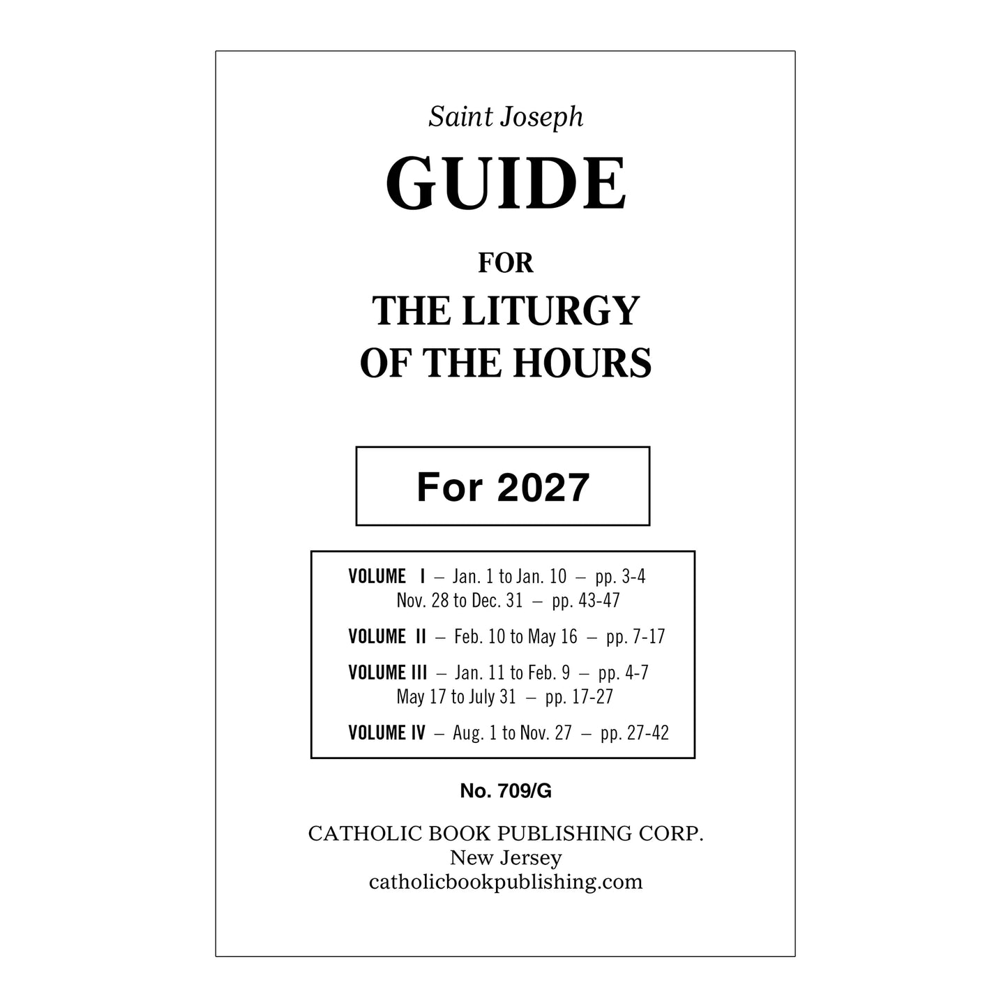 Annual Guide For Liturgy of the Hours 2027 (Large Print)
