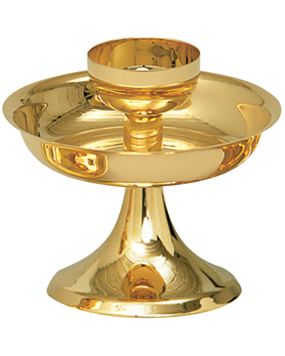 Gold candle holder on a white background