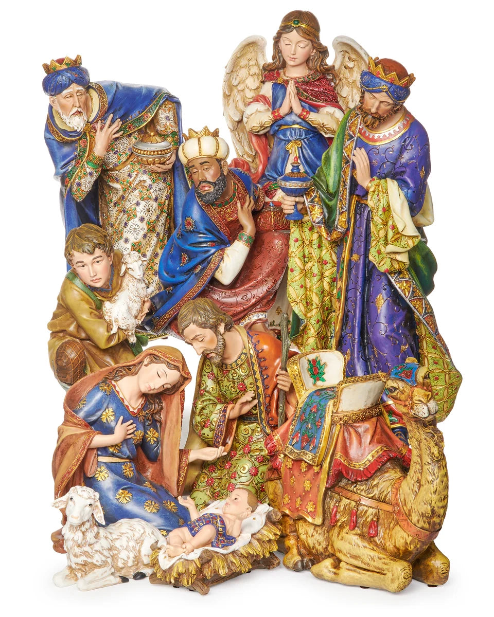 Crèche Ornée 10 Pièces 10-48 cm