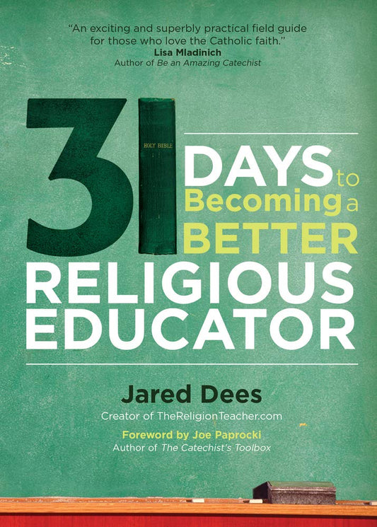 Book cover of '31 Days to Becoming a Better Religious Educator' with a green background and text.