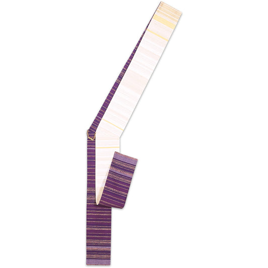 Estola Diaconal Reversible Slabbinck en Tejido Omega con Bordado, Morado/Blanco