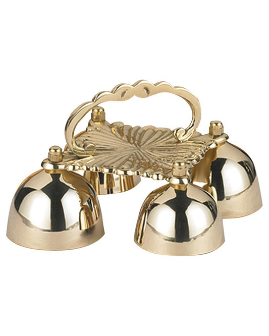 Gold bell set on a white background