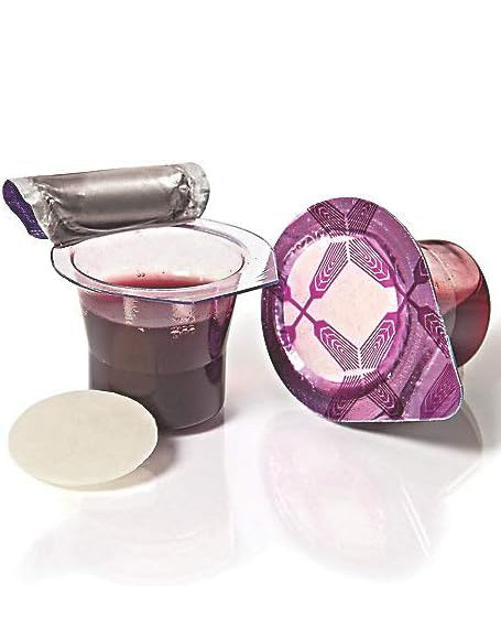 Copas de Comunión Pre-llenadas: Jugo y Oblea (Caja de 100)
