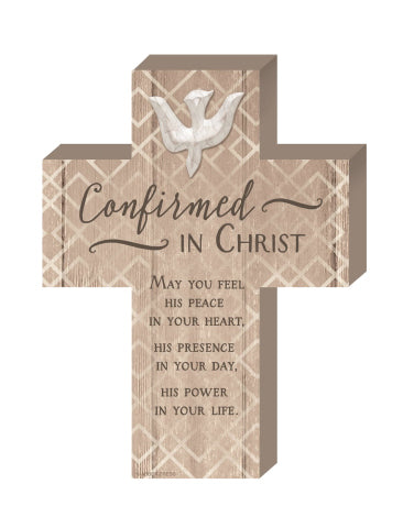 Wooden Confirmation Wall Cross with Easel