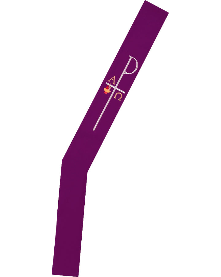 Purple Deacon Stole with Embroidery