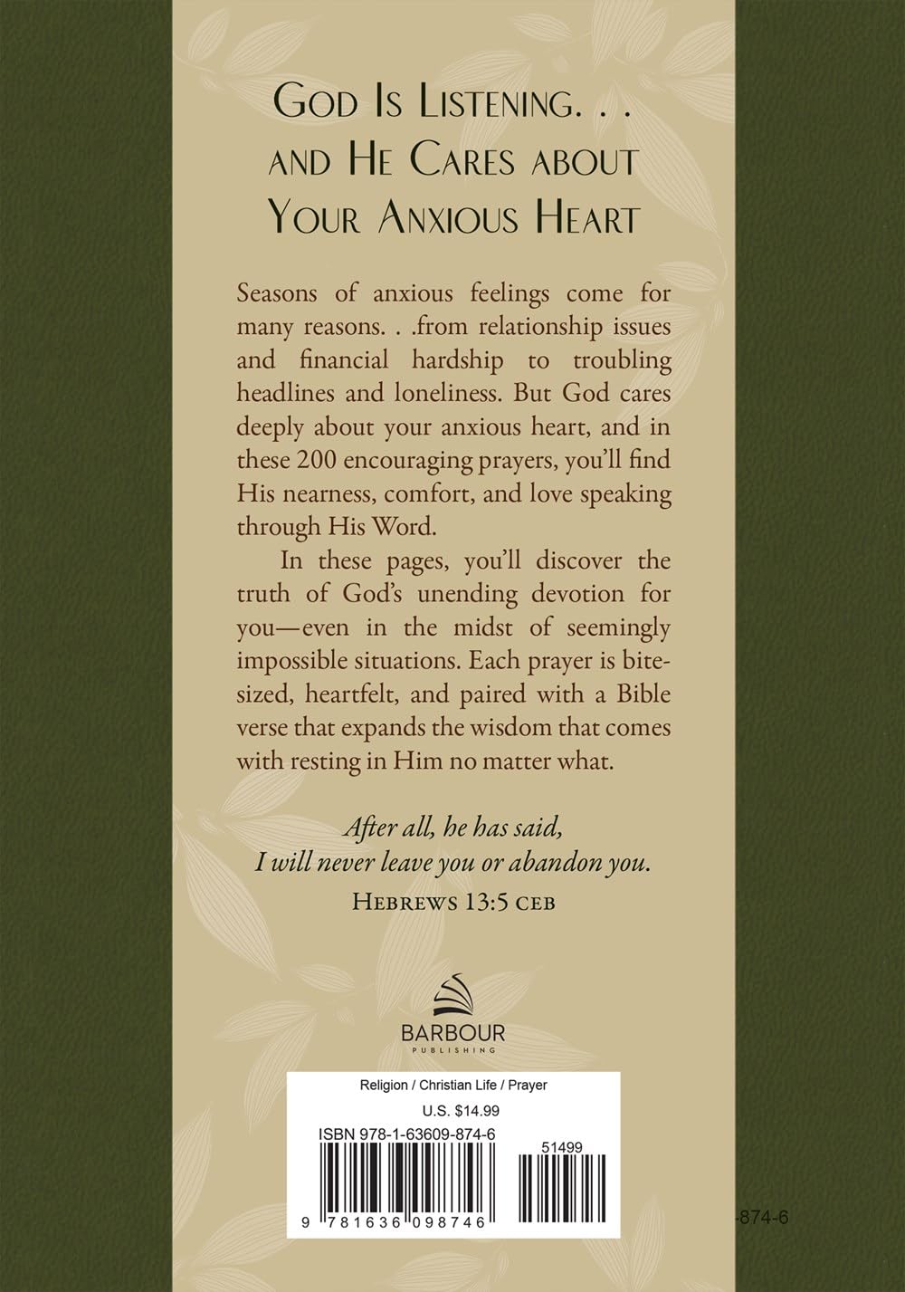 200 Prayers to Quiet an Anxious Heart: Peace and Comfort for Women
