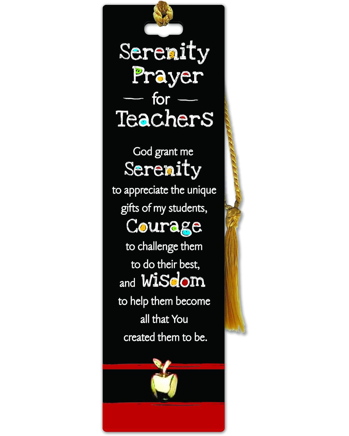 Bookmark: Serenity Prayer for Teachers with Pin