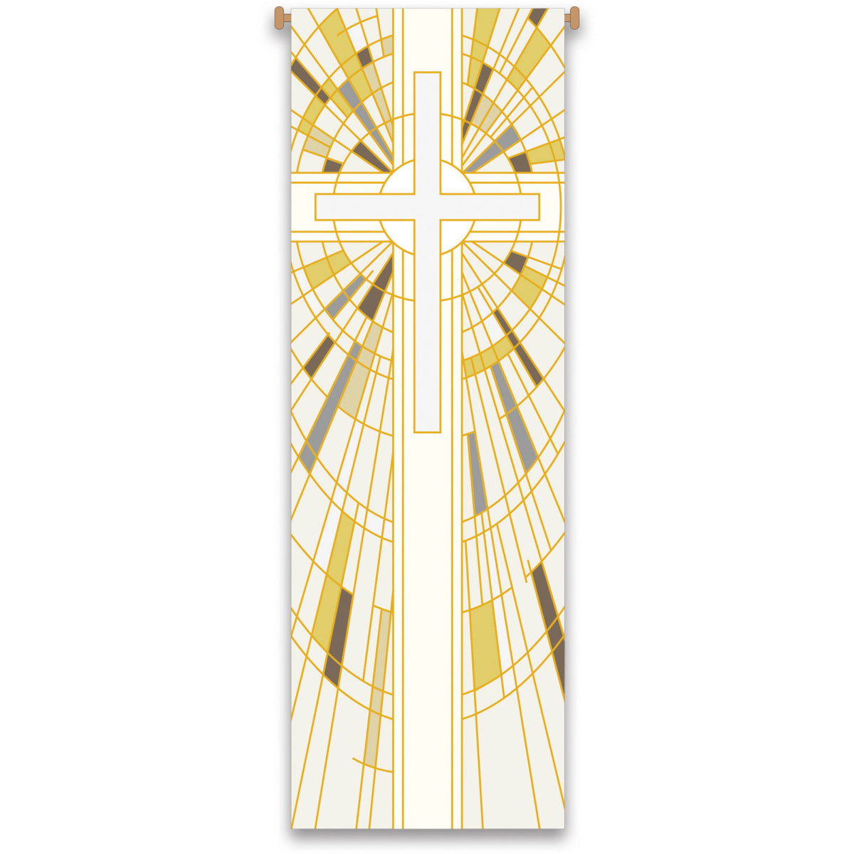 Slabbinck Printed Church Banner: White Cross Motif