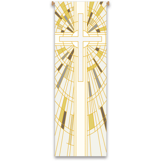 Slabbinck Printed Church Banner: White Cross Motif