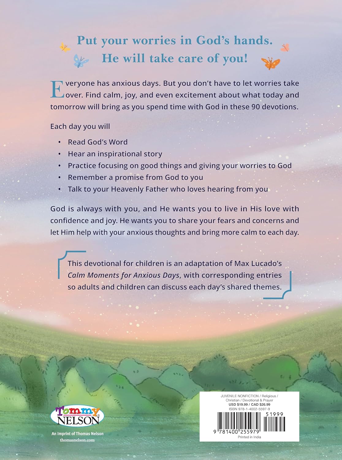 Calm Thoughts for Kids: 90 Devotions for Anxious Days