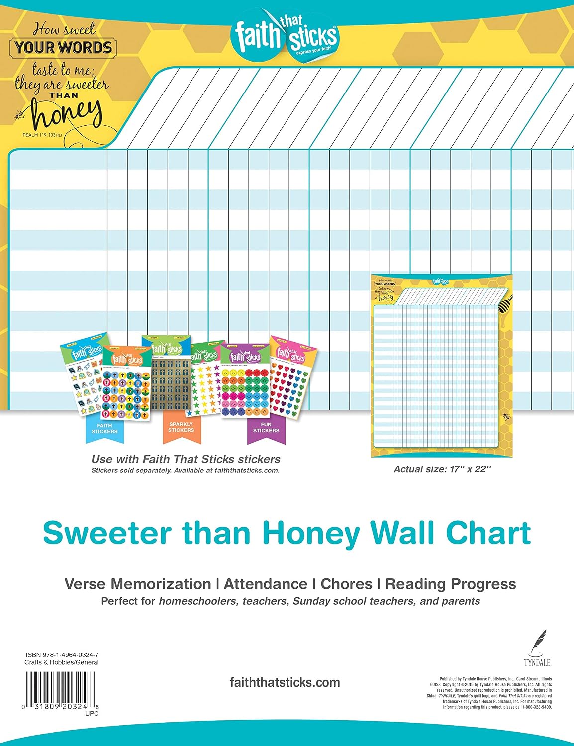 Sweeter Than Honey Wall Chart (Faith that Sticks)