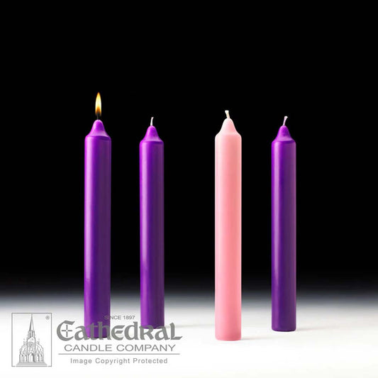 Juegos de velas de Adviento de sebo para iglesia (1-1/2x12)